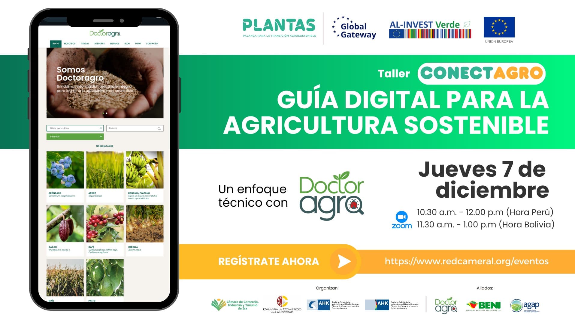 EVENTO: Taller virtual: Guía digital para la agricultura sostenible: Un enfoque técnico con Doctor Agro.